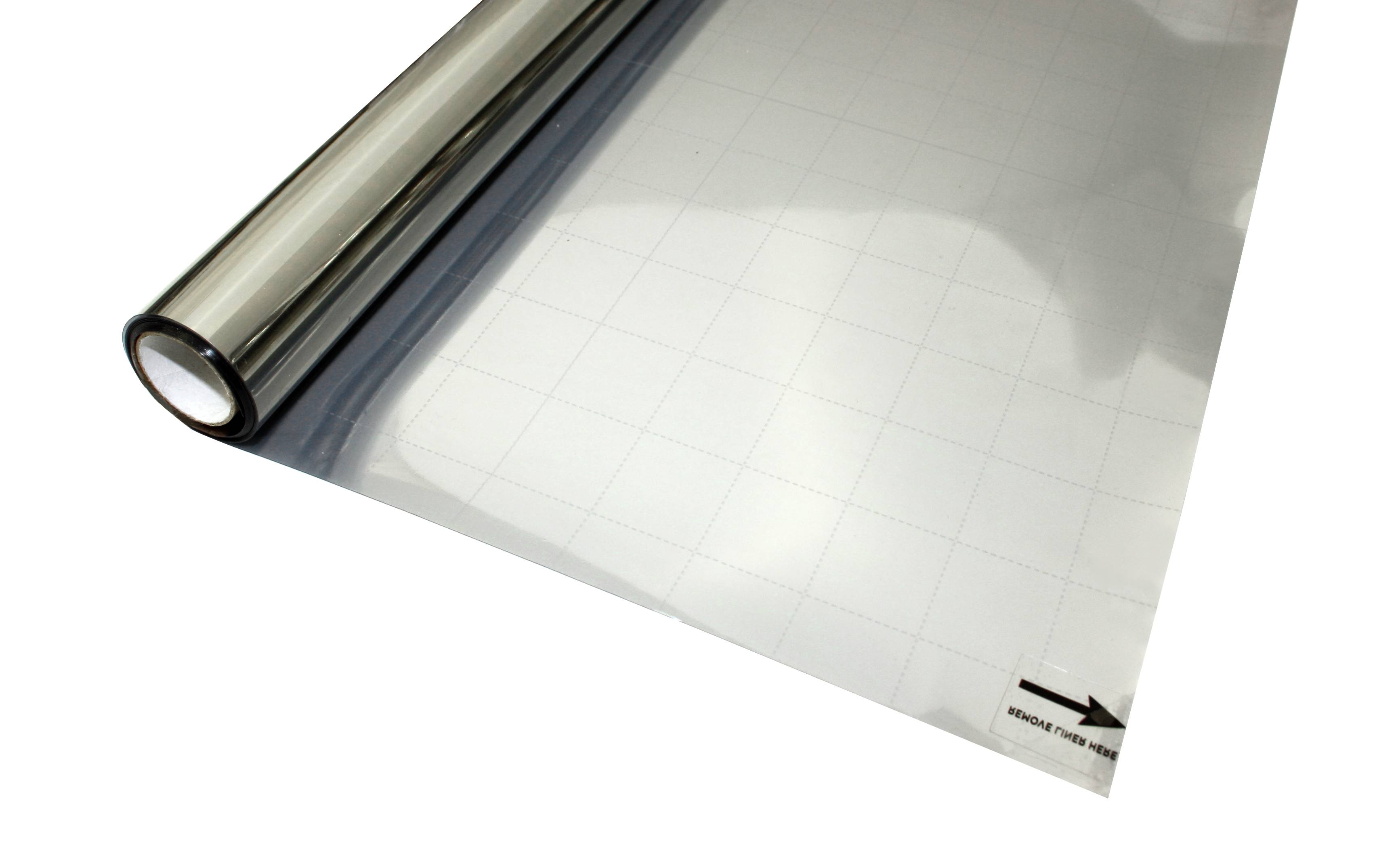 Statische UV-Fensterfolie spiegelnd silber
