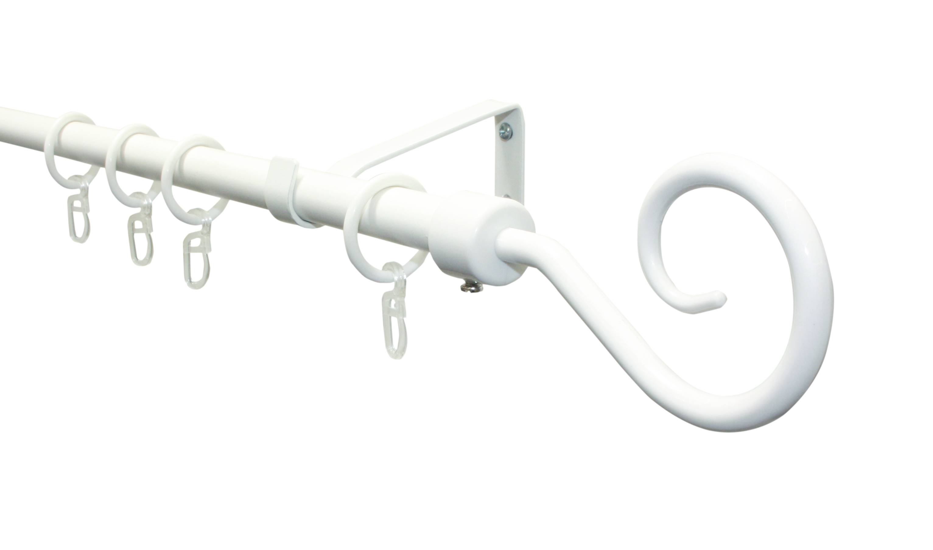 Gardinenstangen Set Hook, ausziehbar, 1-läufig, Ø 16/13 mm, weiß